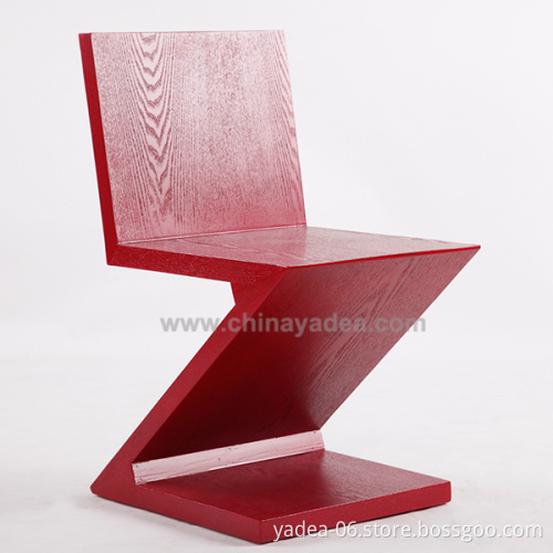 Modern Wood furniture famous Zig Zag Chair indoor wood chair